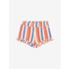 Gestreepte badstof short - T-shirt terry striped heather rose 